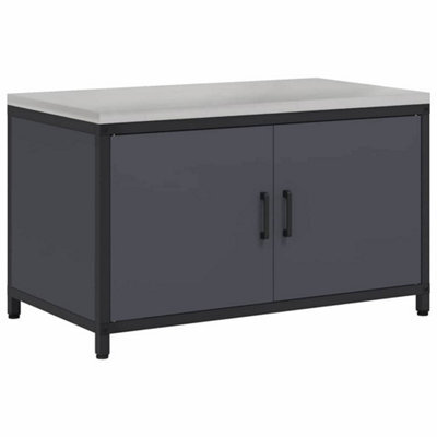 Berkfield Modern Kitchen Storage Cabinet With Shelf With Door Anthracite Steel - image 1