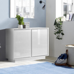 FurniComp LTD Furnicomp Glacia 2 Door 92Cm White Gloss Sideboard - thumbnail 1