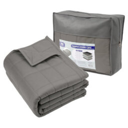 Harbour Housewares Weighted Blanket With Storage Bag - 150 X 200Cm - 8Kg - Grey - thumbnail 1