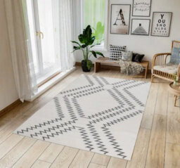 Stratus Interiors Riley Large Zig Zag Living Room Rug 200 X 290Cm - Cream / Grey - Medium - thumbnail 6
