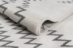 Stratus Interiors Riley Large Zig Zag Living Room Rug 200 X 290Cm - Cream / Grey - Medium - thumbnail 4