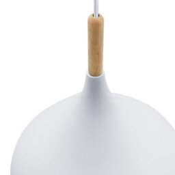 Long Life Lamps Company Vintage Retro White Metal Ceiling Pendant Light Wood Fitting M0109 - thumbnail 5