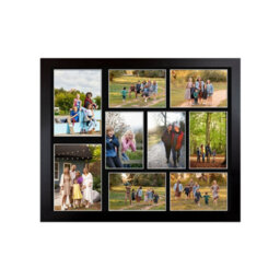 AK Frames 20X16 Black Sleek Multi Photo Frame With Black Mount - Holds 9 Apertures (2X) 7X5, (7X) 6X4 Photos - thumbnail 1