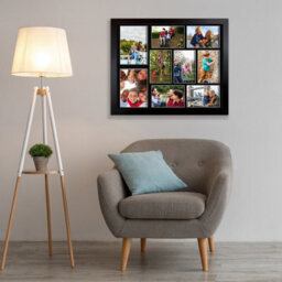 AK Frames 20X16 Black Sleek Multi Photo Frame With Black Mount - Holds 9 Apertures (2X) 7X5, (7X) 6X4 Photos - thumbnail 3