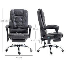 Vinsetto Ergonomic Heated 6 Points Vibration Massage Office Chair Dark Grey - thumbnail 3