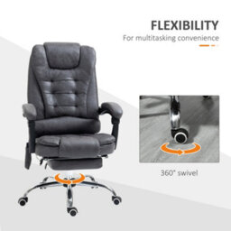 Vinsetto Ergonomic Heated 6 Points Vibration Massage Office Chair Dark Grey - thumbnail 7