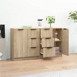 Vidaxl Sideboards 2 Pcs Sonoma Oak 60X30X70 Cm Engineered Wood - thumbnail 3