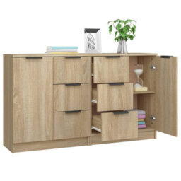 Vidaxl Sideboards 2 Pcs Sonoma Oak 60X30X70 Cm Engineered Wood - thumbnail 4