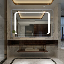 Living And Home Rectangular Wall Mounted Led Bathroom Mirror With Anti Fog And Sensor 600 X 800 mm - thumbnail 2