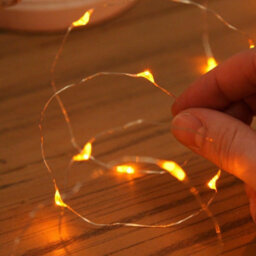 Festive Lights 2M 20 Amber Led Battery Powered Decorative Micro Firely Fairy String Lights On Silver Wire - thumbnail 3