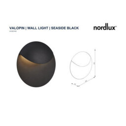 Nordlux Valopin Outdoor Aluminium Wall Light Coastal/marine Safe Black,mains Led - thumbnail 6