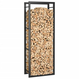 Vidaxl Firewood Rack Matt Black 50X28X132 Cm Steel Firewood Racks - thumbnail 5