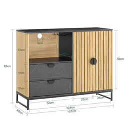 Sobuy Fsb103-N, Sideboard Cabinet Kitchen Cupboard With Microwave Shelf,wood Veneer,w107Xd40Xh85.4 - thumbnail 3