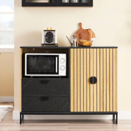 Sobuy Fsb103-N, Sideboard Cabinet Kitchen Cupboard With Microwave Shelf,wood Veneer,w107Xd40Xh85.4 - thumbnail 6