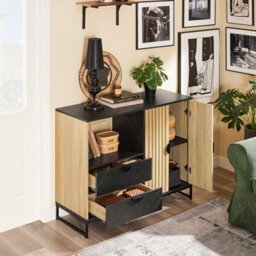 Sobuy Fsb103-N, Sideboard Cabinet Kitchen Cupboard With Microwave Shelf,wood Veneer,w107Xd40Xh85.4 - thumbnail 5