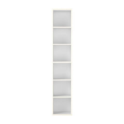 Levede Slim Wooden Bookcase White Storage Shelf Organizer For Home Office - thumbnail 3