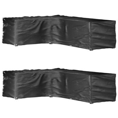 Walplus L-Shaped Outdoor Garden Furniture Covers 2 Pcs 18 Eyelets 220X285X80 Cm - image 1