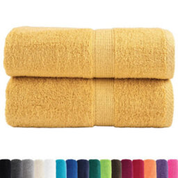 Berkfield Durable Premium Wash Towels Solund 2Pcs Gold 30X30Cm 600Gsm