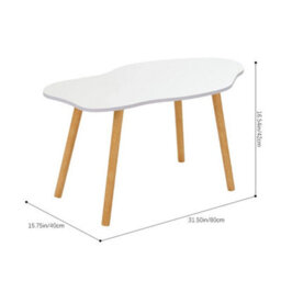 Cloud-Shaped Coffee Table Modern Living Room Centre Table With Natural Wood Legs - thumbnail 5