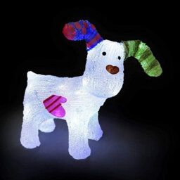 Snowtime The Snowman Snowdog Set Acrylic Figure Led Garden Outdoor Christmas Decoration - thumbnail 5