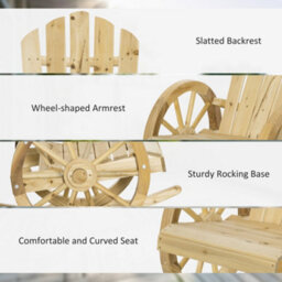 Wyld Haus Bamo Set Of 2 Natural Fir Wood Adirondack Rocking Chairs With Reclining Back - thumbnail 8