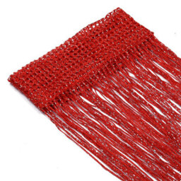 Neel Blue String Curtains Glitter Fringe Panel Fly Screen Doorway Tassel Curatin, 200Cm X 90Cm - Red - thumbnail 2