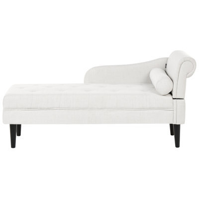 Beliani Right-Hand Chaise Longue Yvoire Fabric Off-White - image 1