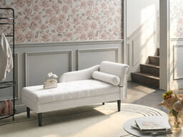 Beliani Right-Hand Chaise Longue Yvoire Fabric Off-White - thumbnail 2
