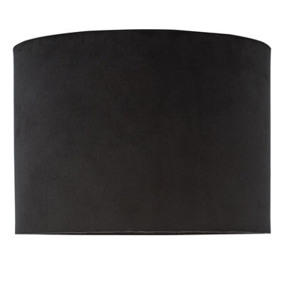 DAR Jillian Black Velvet Drum Shade 23Cm - image 1