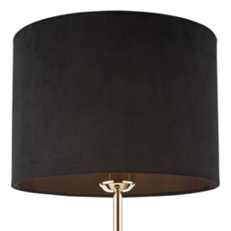 DAR Jillian Black Velvet Drum Shade 23Cm - thumbnail 2
