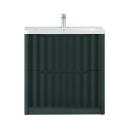 Royal Bathrooms Avenza 800mm Fluted Floor Standing Vanity Unit Deep Moss Green 2 Drawer Storage Cabinet With Ceramic Basin - thumbnail 7