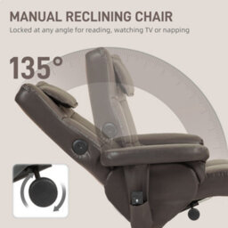 Homcom Massage Recliner Chair With Footstool And Hidden Storage, Dark Brown - thumbnail 5