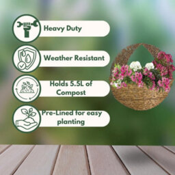 Marco Paul Garden Hanging Flower Basket 16' - thumbnail 5