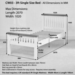The Furniture Market Cheshire White Painted 3Ft Single Bed - thumbnail 9