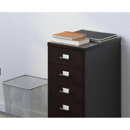 Filing Cabinet On Wheels 5 Drawer Metal Storage Unit Office Drawer Black - thumbnail 2