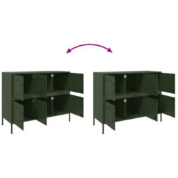 Berkfield Sideboard Olive Green 100.5X39X79 Cm Steel - thumbnail 9