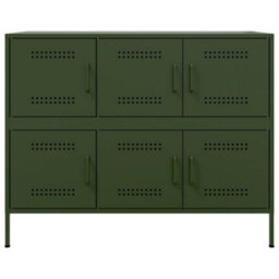 Berkfield Sideboard Olive Green 100.5X39X79 Cm Steel - thumbnail 6
