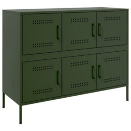 Berkfield Sideboard Olive Green 100.5X39X79 Cm Steel - thumbnail 2