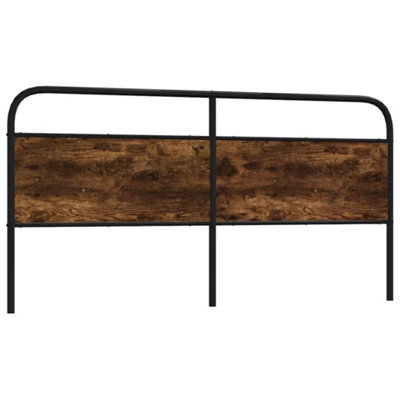 Berkfield Headboard Smoked Oak 200 Cm Steel And Engineered Wood - image 1
