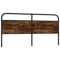 Berkfield Headboard Smoked Oak 200 Cm Steel And Engineered Wood - thumbnail 1