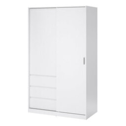 Furniture To Go Naia Wardrobe With 1 Sliding Door 1 Door 3 Drawers In White High Gloss (W) 118.5 X  (H) 200.4 X (D) 60Cm - thumbnail 4