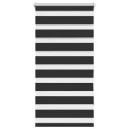 Walplus Black Zebra Blind 80 X 150 Cm - Light Filtering Roller Blind With Fittings Included - thumbnail 2