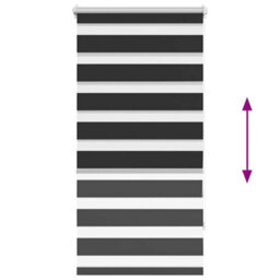Walplus Black Zebra Blind 80 X 150 Cm - Light Filtering Roller Blind With Fittings Included - thumbnail 5