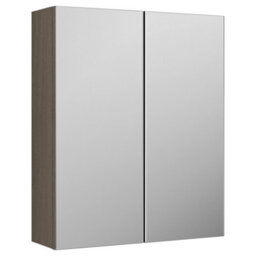 FNX Bathrooms Varo 600mm 2 Door Solace Oak Wall Hung Mirror Cabinet Contemporary 715mm
