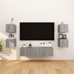 Berkfield Wall Mounted Tv Cabinet Grey Sonoma 30.5X30X30 Cm - thumbnail 5