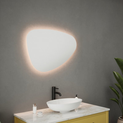 Fnx Bathrooms Nara Pebble Tunable Led Bathroom Mirror With Demister, Dimmable & Ip44 (550X800X32mm), 5-Year Guarantee - image 1