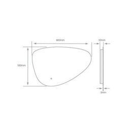 Fnx Bathrooms Nara Pebble Tunable Led Bathroom Mirror With Demister, Dimmable & Ip44 (550X800X32mm), 5-Year Guarantee - thumbnail 3