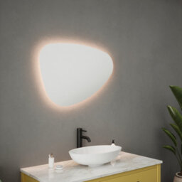 Fnx Bathrooms Nara Pebble Tunable Led Bathroom Mirror With Demister, Dimmable & Ip44 (550X800X32mm), 5-Year Guarantee - thumbnail 1