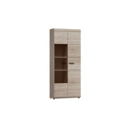 Arte Link Contemporary Tall Display Cabinet 2 Hinged Doors 8 Shelves Oak Sonoma Effect (H)1940mm (W)800mm (D)370mm - thumbnail 1