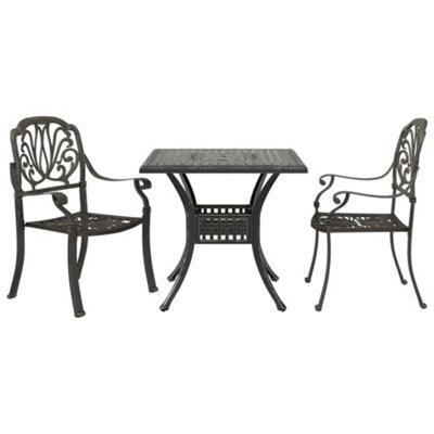 Berkfield 3 Piece Bistro Set Bronze Cast Aluminium - image 1